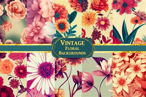 Vintage Floral Backgrounds Graphic by Magiclily · Creative Fabrica