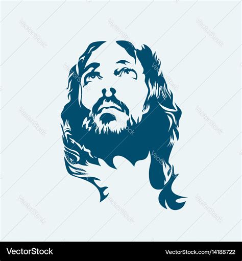 Face of the lord jesus christ Royalty Free Vector Image