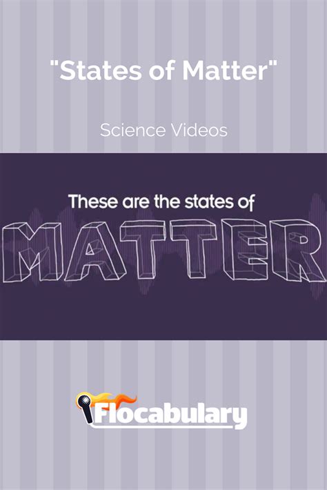 the state of matter is written in white and black on a purple striped background with text that ...