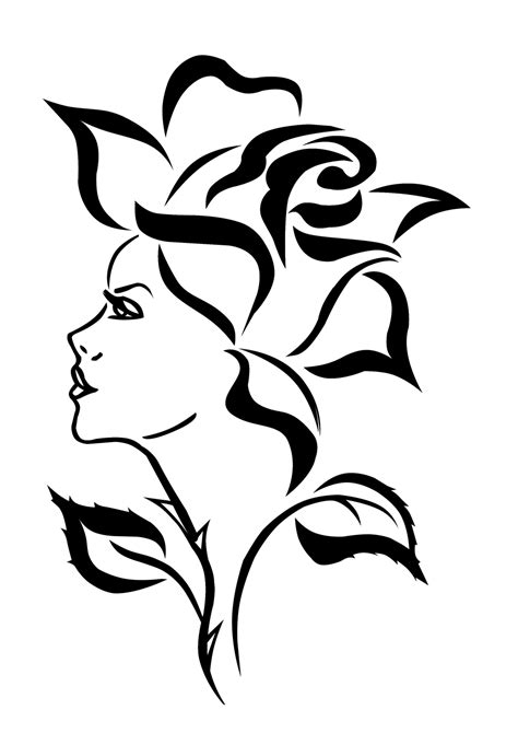 woman as a rose by ELRO66 on DeviantArt | Stencil art, Silhouette art ...