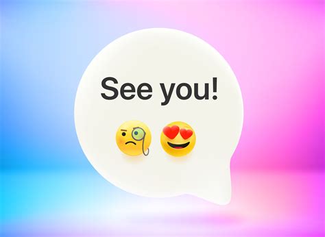 See you message. Chat bubble with cute emojis. Vector 3d illustration 5678147 Vector Art at Vecteezy