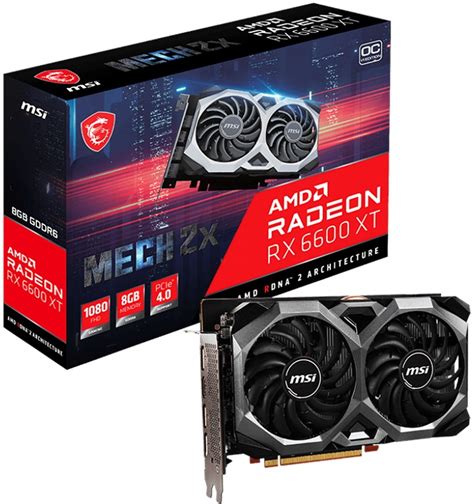 MSI Radeon RX 6600 XT MECH 2X 8G OCV1 8GB GDDR6 128-bit PCIe 4.0 ...