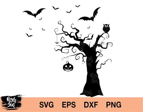 Halloween Tree Svg, Tree Clipart, Halloween Tree Svg, Svg, Tree Silhouette, SVG Files for Cricut ...