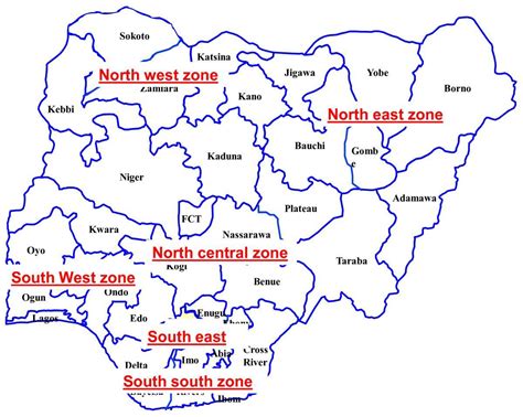 Map of nigeria showing the 36 states - The map of nigeria showing the ...