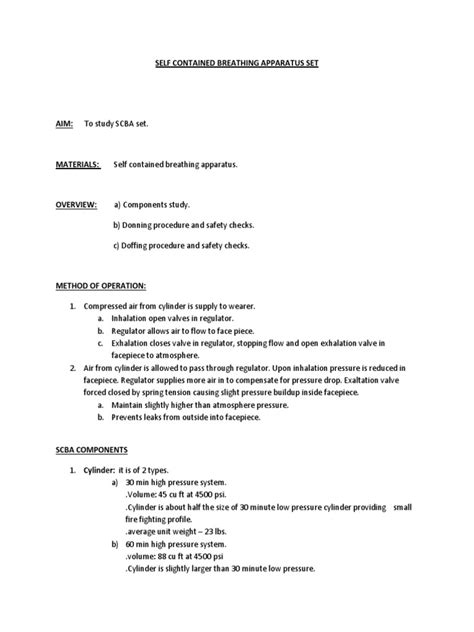 SCBA | PDF | Breathing | Respiration