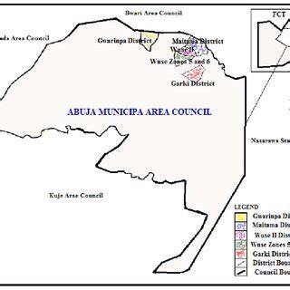 Map Showing Six Districts in Abuja Municipal Area Councils of FCT ...