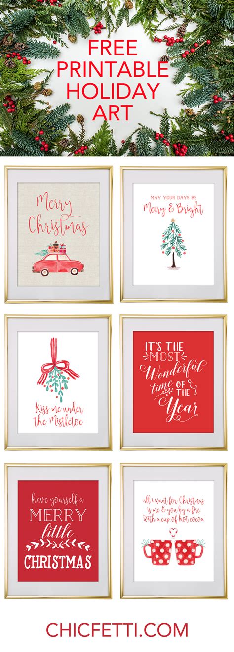 "Free Printable Holiday Wall Art: Traditional Style Delights"