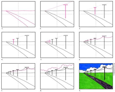 One Point Perspective Drawing Shapes