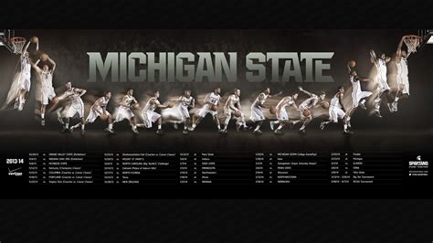 2013-14 Basketball Poster | Michigan state basketball, Basketball ...