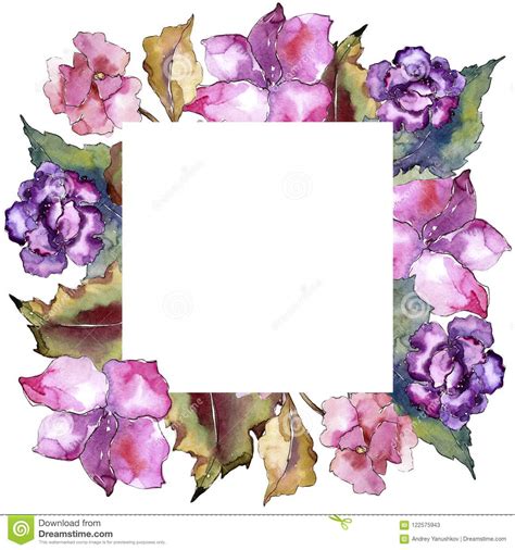 Pink And Purple Flower Border