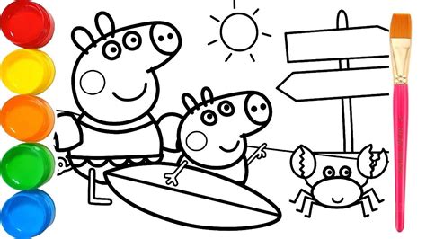 Peppa Pig Beach Coloring