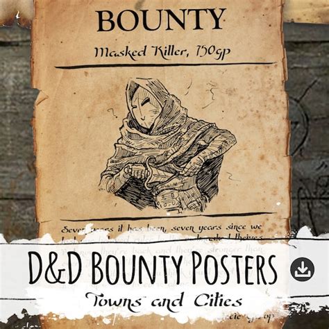 D&D Bounty Poster towns and Cities editable PDF - Etsy Canada