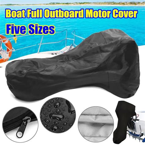 60 90HP Boat Full Motor Cover Outboard Engine Protector for 60 90HP Boat Motors Black Waterproof ...