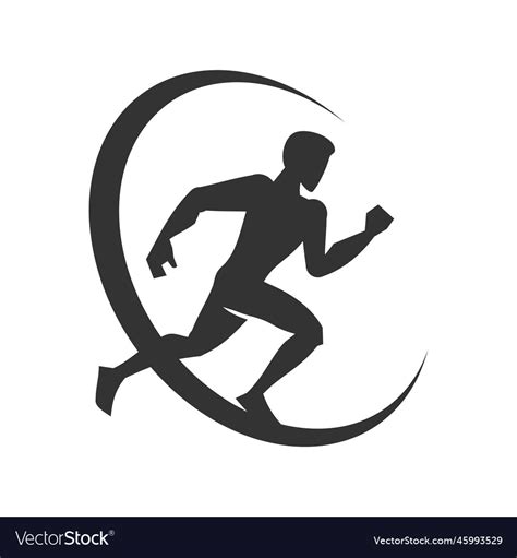 Running man logo template icon brand Royalty Free Vector