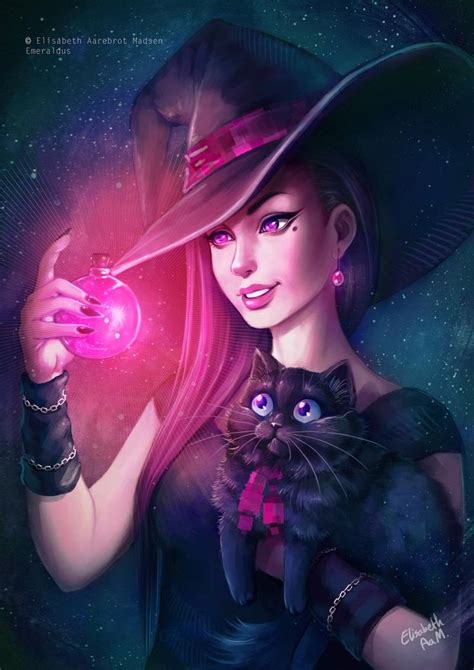 Witch and cat by Emeraldus on DeviantArt | Witch art, Witch, Female art