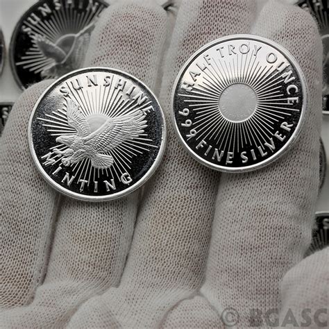 Buy 1/2 oz Silver Rounds Sunshine Minting .999 Fine Silver Bullion ...