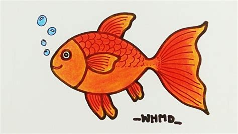 วาดรูปปลา ปลาทอง Drawing a goldfish - YouTube