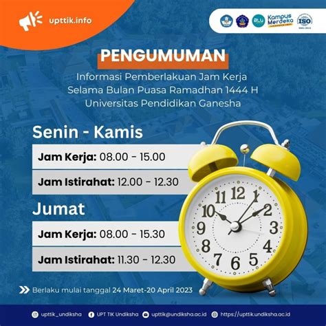 Informasi Pemberlakuan Jam Kerja Selama Bulan Puasa Ramadhan 1444 H ...