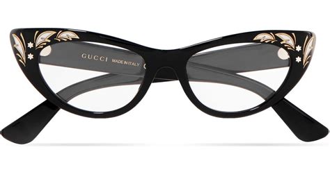 Gucci Velvet Cat-eye Acetate Optical Glasses in Black | Lyst