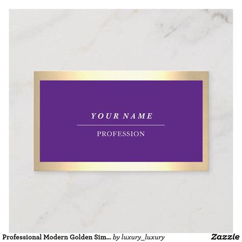 Professional Modern Golden Simply Violet Purple Business Card | Zazzle.com | Minimalist business ...