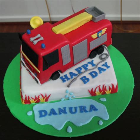 Fireman Sam Fire Truck Cake - CakeCentral.com