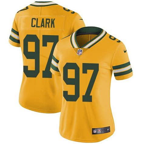 Nike Packers #97 Kenny Clark Yellow Women's Stitched NFL Limited Rush ...