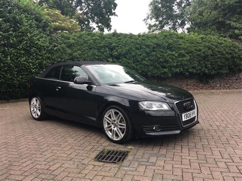 Black Audi A3 Cabriolet - Full Black Leather - Sat Nav Option - Aux - 4 New Tyres & Service Done ...