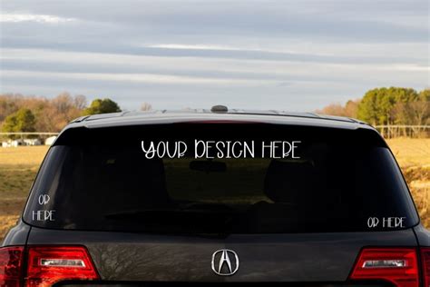 Rear Window Car Mock Up - 3 Places For Your Design! (764429) | Clothing ...