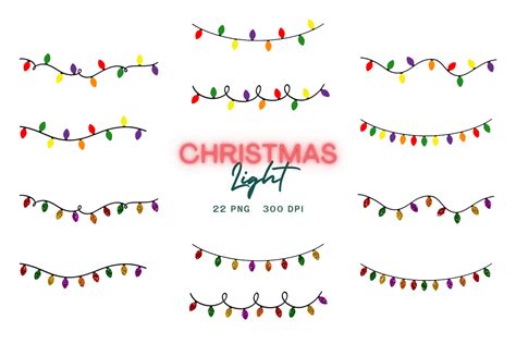 Christmas Lights String Glitter Light Graphic by paepaeshop168 · Creative Fabrica