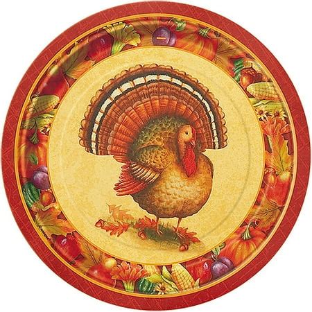 Festive Turkey Thanksgiving Paper Plates, 9 in, 8ct - Walmart.com