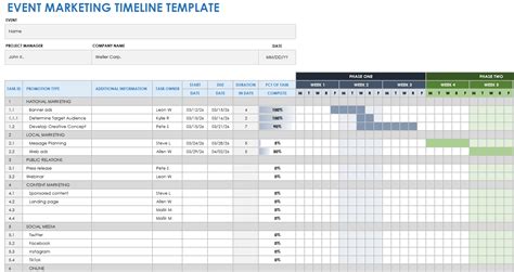 Instantly Download Event Marketing Timeline Template Sample Example In ...