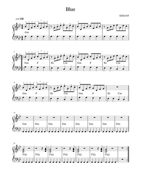 Blue Sheet music for Piano (Solo) Easy | Musescore.com