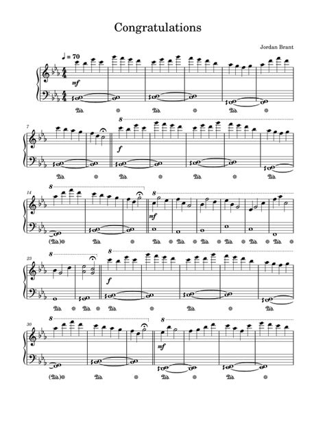 Congratulations by Jordan Brant Sheet Music for Piano Solo at Sheet ...