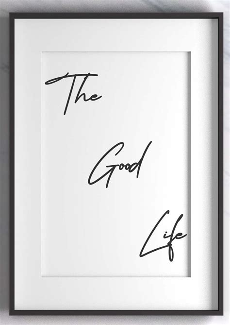 The Good Life Typography Wall Art Print Poster Inspirational | Etsy