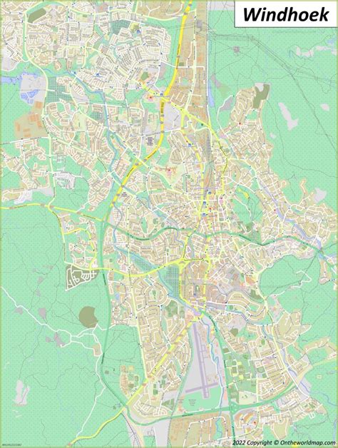 Windhoek Map | Namibia | Detailed Maps of Windhoek