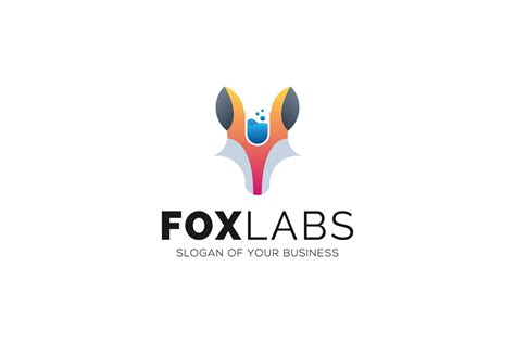 Vector Logo Illustration Fox Lab | Branding & Logo Templates ~ Creative ...