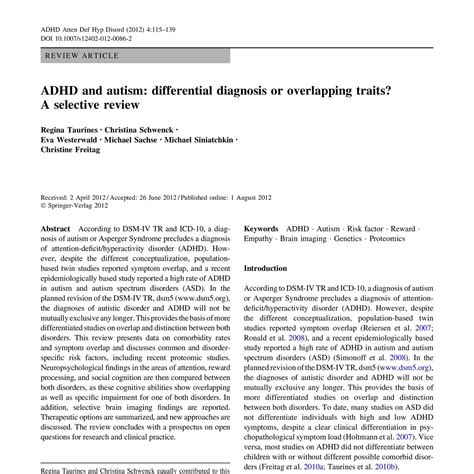 ADHD and Autism_ Differential Diagnosis or Overlapping Traits.pdf ...