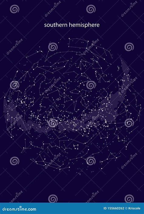 True Constellations of the Southern Hemisphere, Star Map. Science ...