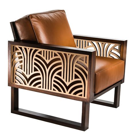 Art Deco Leather Lounge Chair - Twist Modern
