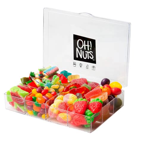 Colorful Candy Lucite Sectional Gift Basket • Candy Gifts • Gift ...