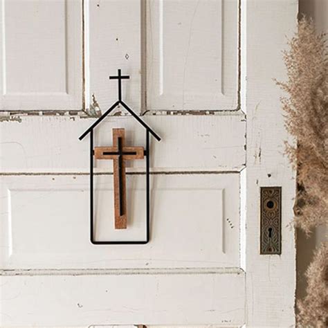 Church House Framed Cross Wall Decor | Antique Farmhouse