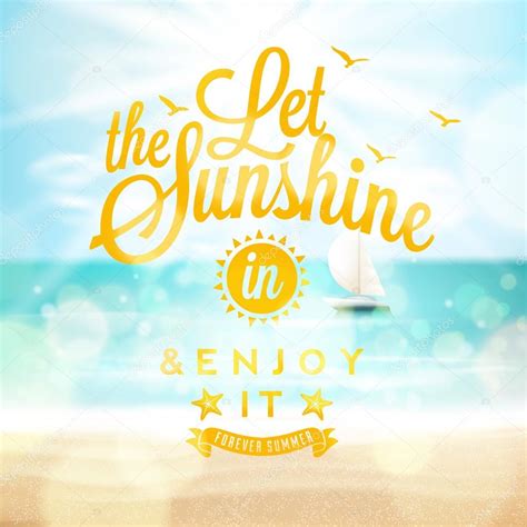 Let The Sunshine In Summer Beach Poster — Stock Vector © melindula #91824322