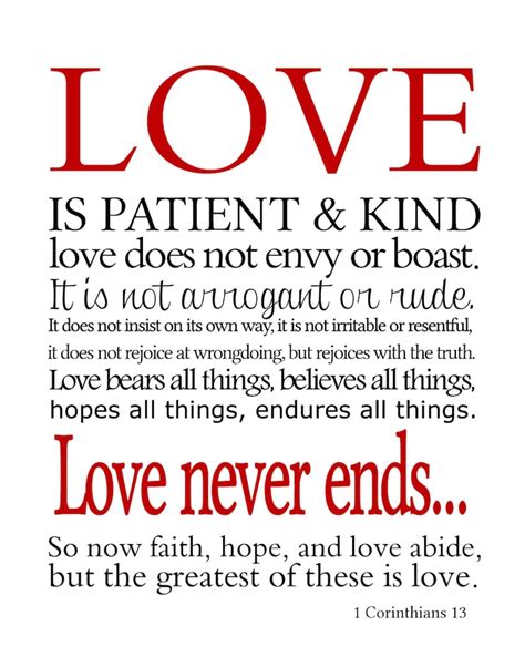 Love is Patient & Kind 1 Corinthians 13 Print Digital Download | Etsy