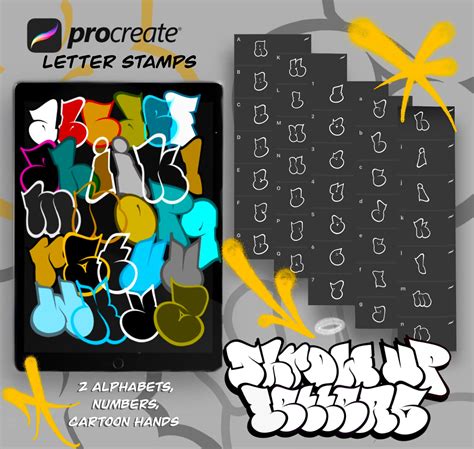 Throw up Letters for Procreate Stamps 2 Alphabets Numbers - Etsy UK