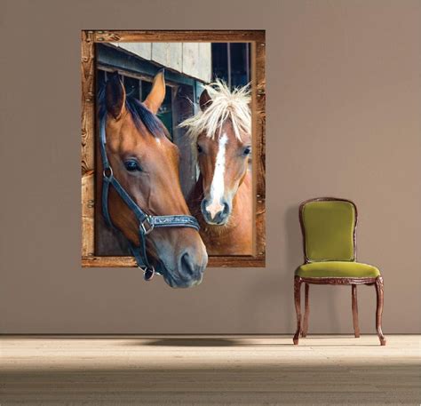 Horse Murals Decals Horse Portraits Horse Picuture Sticker | Etsy | Horse wall, Horse wall ...