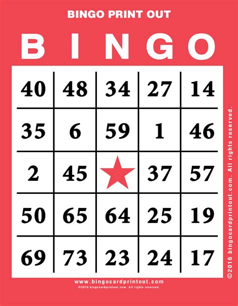 Bingo Print Out - BingoCardPrintout.com