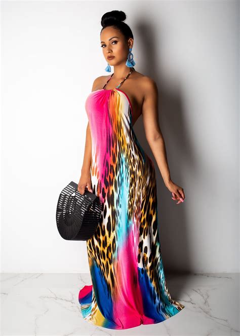 Colorful Halter Maxi Party Dress - Elegant Trendy Ladies Fashion - GOTITA BRANDS