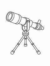 Telescope Coloring Page sketch template