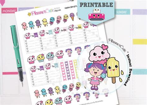 Free Printable Kawaii Planner Stickers by Plannercute – Partymazing ...