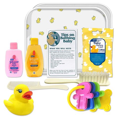 Deluxe Baby Bath 9 PC Kit Featuring: Johnson & Johnson Baby Bath ...